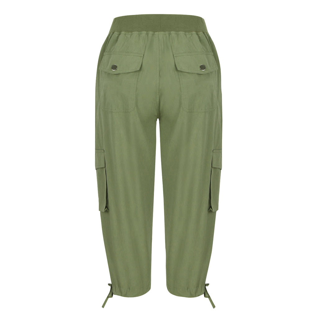 Sporty casual loose-fitting drawstring cargo pants