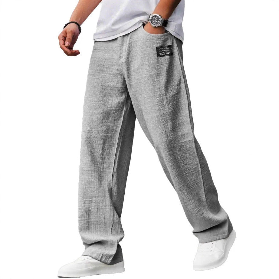 Summer Thin Casual Loose Bamboo Linen Men's Trousers