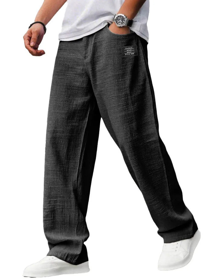 Summer Thin Casual Loose Bamboo Linen Men's Trousers