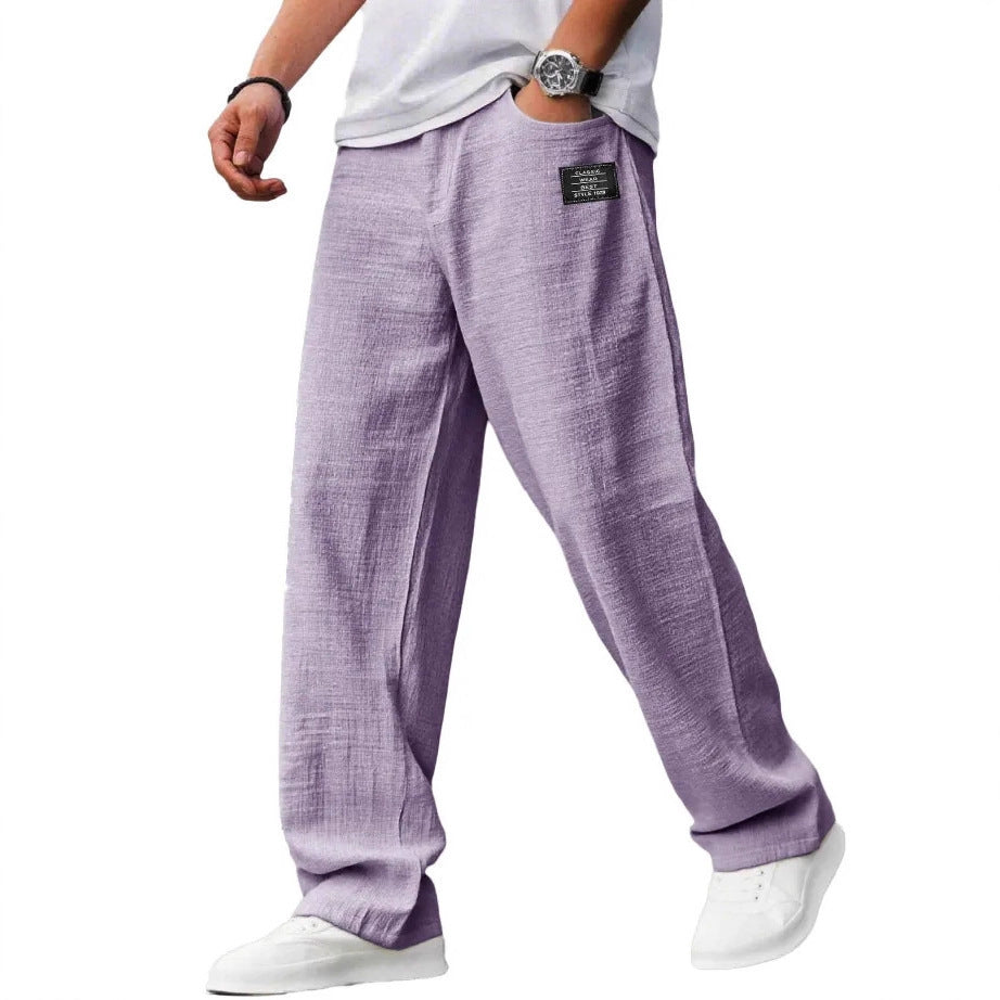 Summer Thin Casual Loose Bamboo Linen Men's Trousers