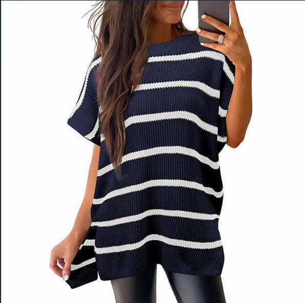 Women's short-sleeved jacket with pine drop shoulders